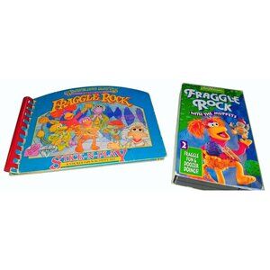Vintage Fraggle Rock Stick-N-Play Activity Book VHS Set  Jim Henson Nostalgic